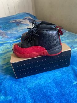 Air Jordan 12 Toddler Sneakers Black Red