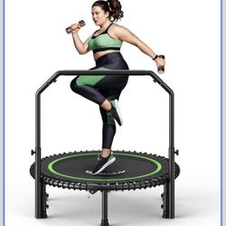 Title: BCAN Mini Rebounder Trampoline w/ Handle Bar – Quiet, Stable, Full-Body Workout  40”