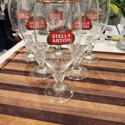 Stella Artois Gold Rimmed Glasses