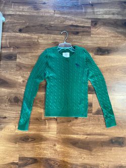 Abercrombie & Fitch Green Cable Knit Sweater