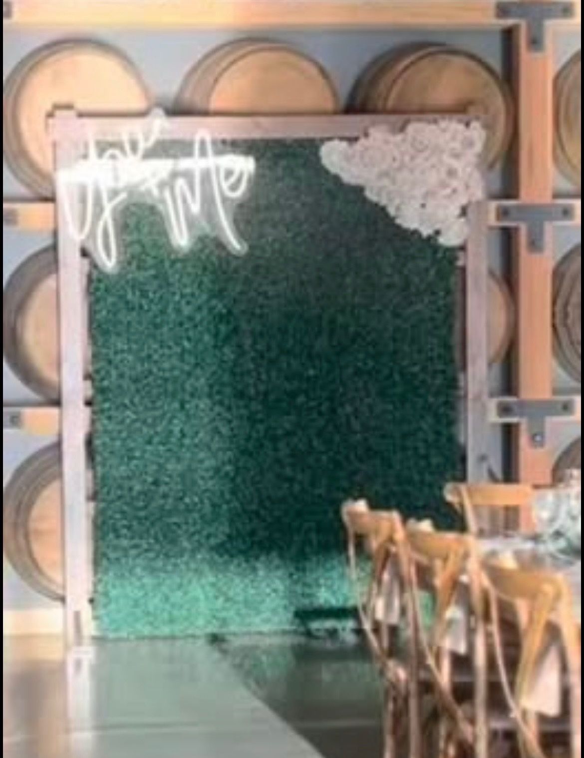 Wedding Photo Backdrop w/ Neon Sign