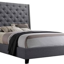 New Tall Grey Bed Frame 