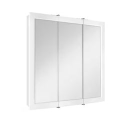 30-3/16 in. W x 29 in. H Framed Surface-Mount Tri-View Bathroom Medicine Cabinet with Mirror, White