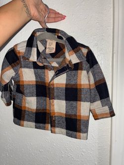 Baby Plaid Flannel Button-Up Shirt