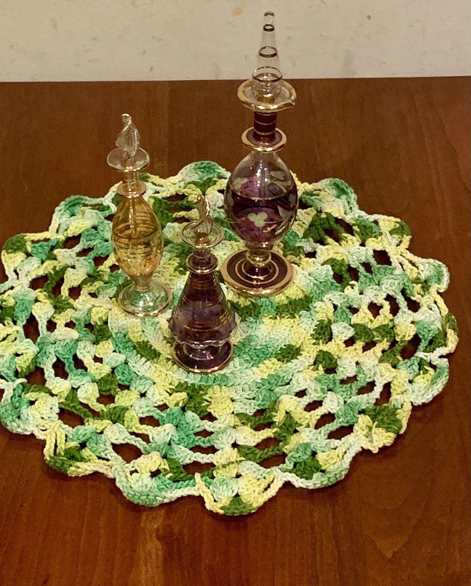 Egyptian Perfume Glass Bottles Set of 3