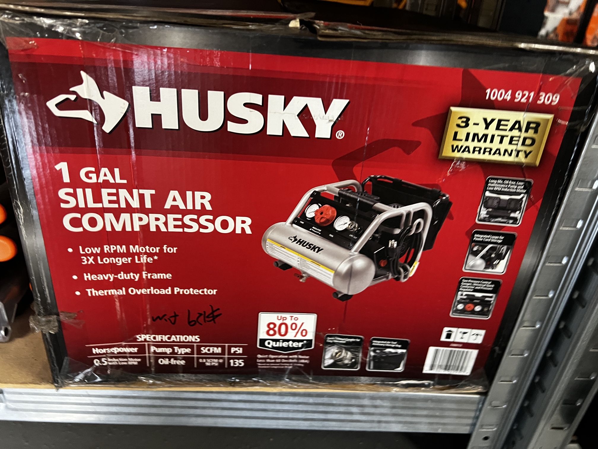 Husky 1 Gal Silent Air Compressor