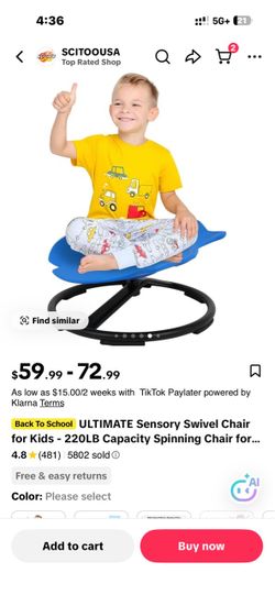 Kids Sensory Swivel Spinning Chair
