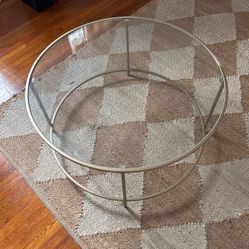 Round Gold Glass Table