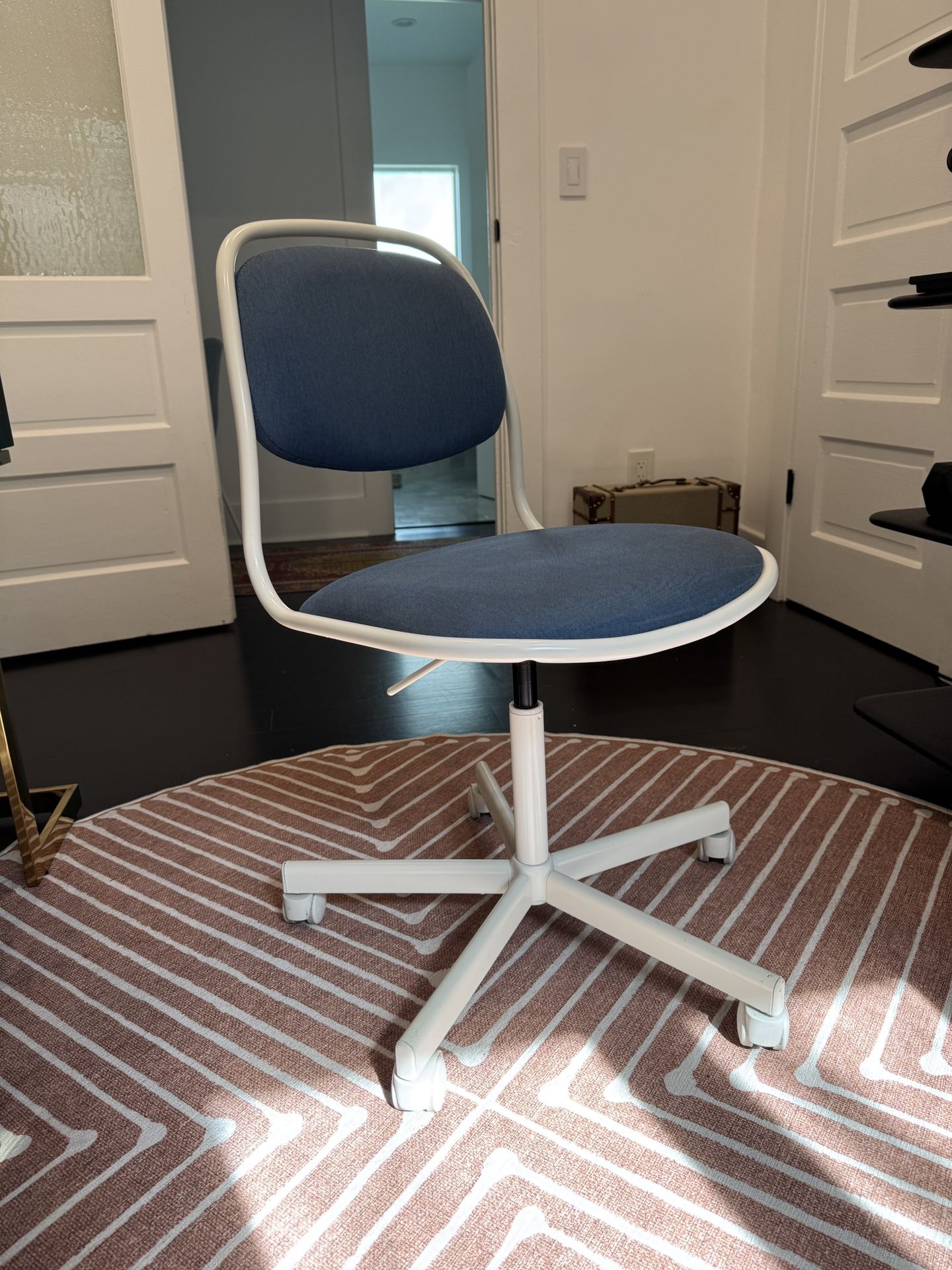 IKEA Swivel Chairs —white/dark blue (Four In Total!)