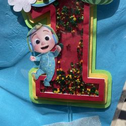 Cocomelon 1st Birthday Cake Topper/shaker 