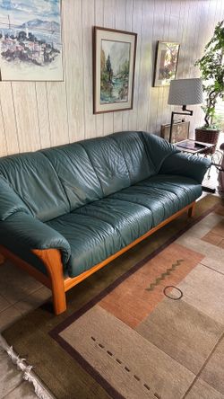 Copenhagen leather sofa and recliner Teal