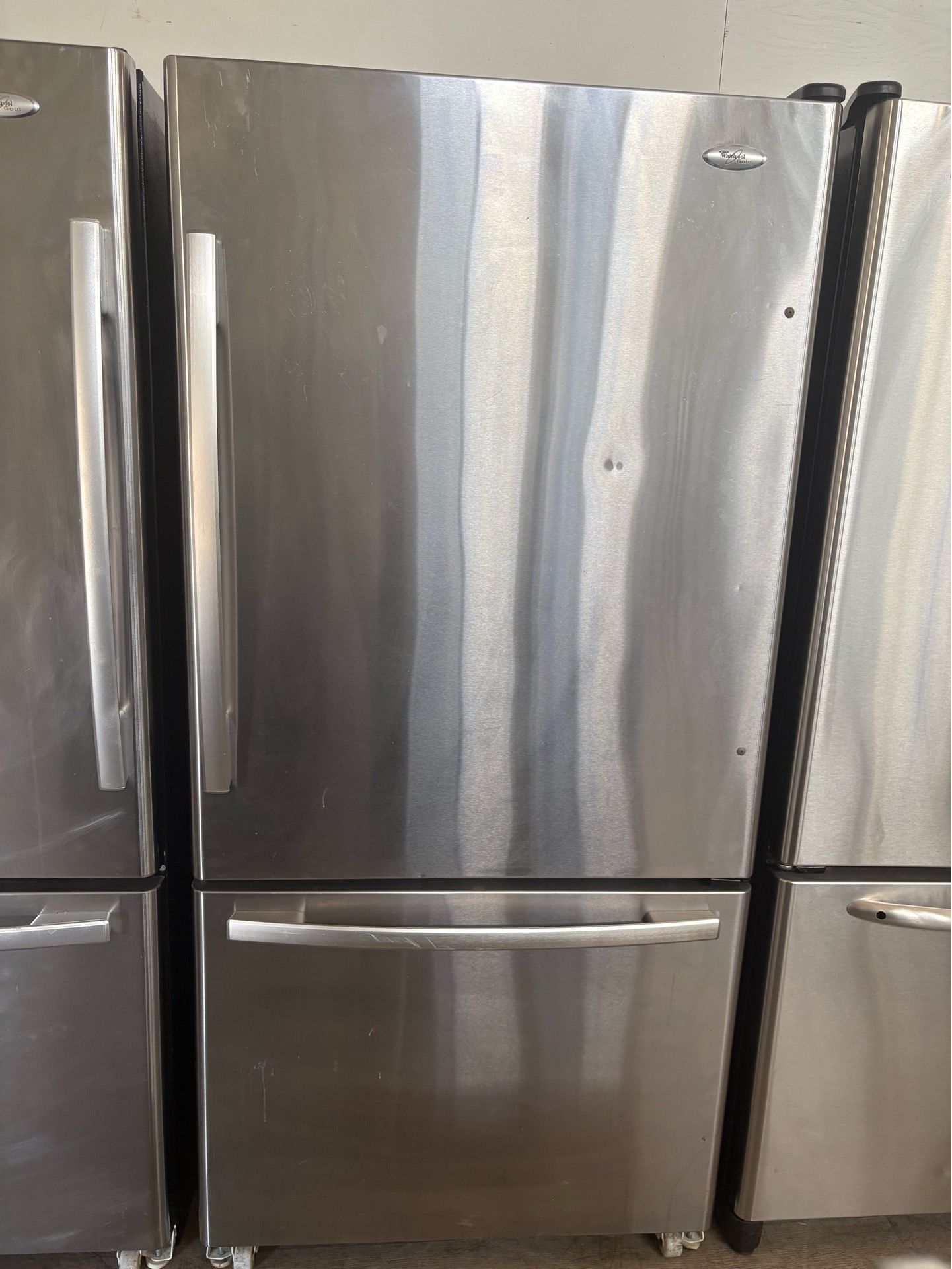 Stainless steel whirlpool gold fridge (door opens on right hand side)