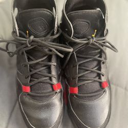 Nike Air Jordan Flight Club 91 Last Shot Shoes Sneakers 555472 067 Black Red Sz