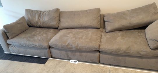 Large Gray Fabric Couch