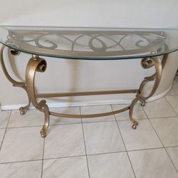 Elegant Glass & Metal Console Table – 49x18x29"