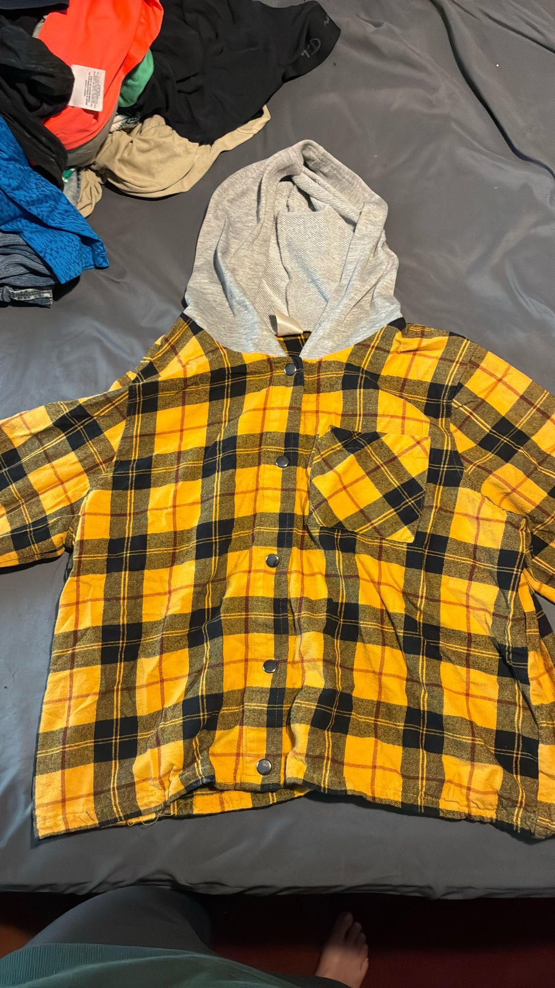 Yellow Flannel Hoodie