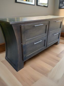 OAK WOOD CURVED DRESSER