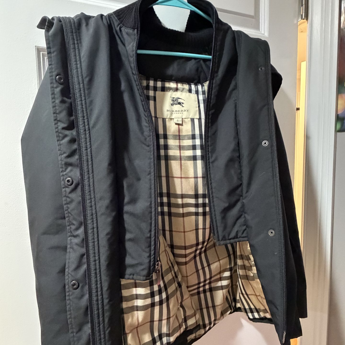 Burberry Coat, 2 zippers. Women's Small