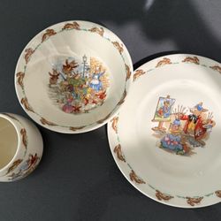 Vintage Royal Doulton Bunnykins 3 Piece Set 
