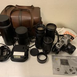 Film Camera Kit 35mm SLR 4 Lenses Bag Manual
