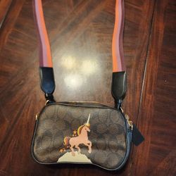 COACH Jes Crossbody Signature Canvas With Unicorn