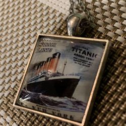 Titanic Thick Metal Pendant On 24 Inch Stainless Steel Chain