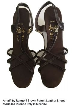 Amalfi by Rangoni Brown Patent Leather Shoes Made In Florence Italy In Size 9M