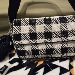 Plaid Beaded Purse
