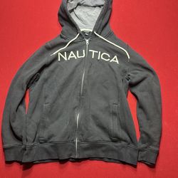 Nautica Logo Zip-Up Hoodie - Fits Adult Small (Kids XL)