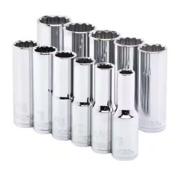 Husky 1/2 in. Drive Deep SAE Socket Set (11-Piece)