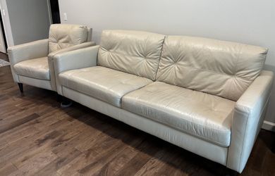 Leather Couch And Matching Chair