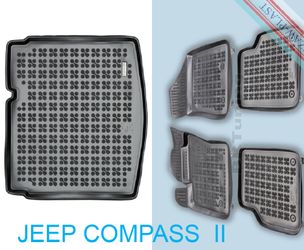 JEEP COMPASS II MP552 2017-2020 RUBBER FLOOR MATS TRUNK MAT SET