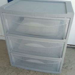 3 DRAWER Plastic Storage, Clear & Gray $5