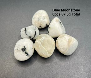 Blue Moonstone Stones from India 6pcs 87.5g Total