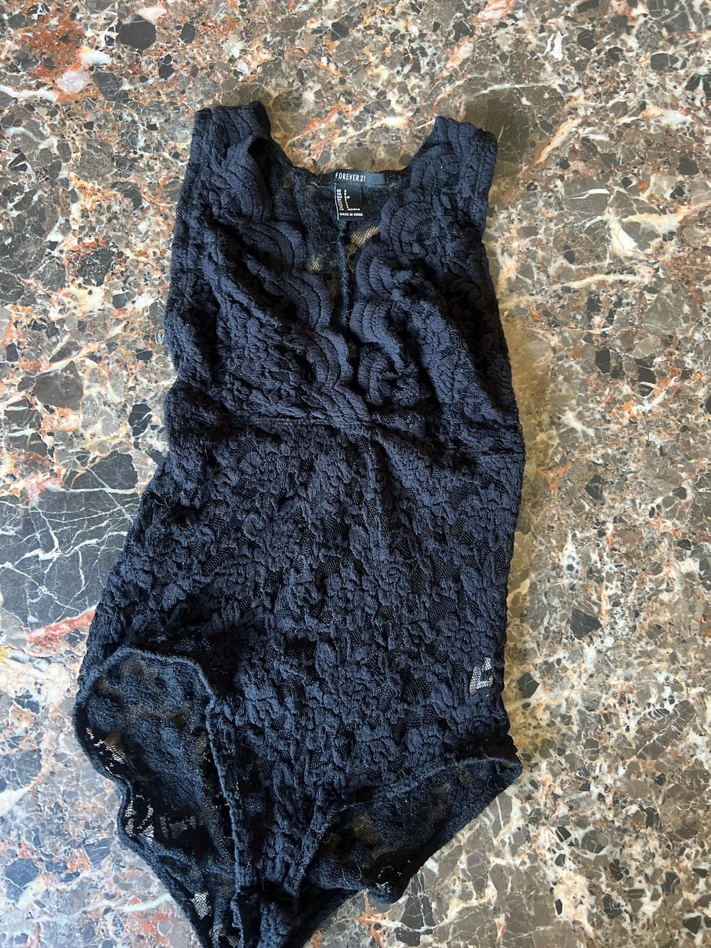 Forever 21 black lace bodysuit in size small