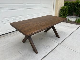 Beautiful Brand New Solid Wood Shaped Edge Dining Table