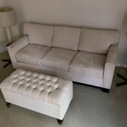 6.5 foot Upholstered Sofa Couch plus Ottoman