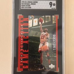 1998 Upper Deck Jordan Legend Game Action Michael Jordan Red /2300 SGC 9 Chicago