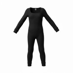 Black Ribbed Long Sleeve Jumpsuit