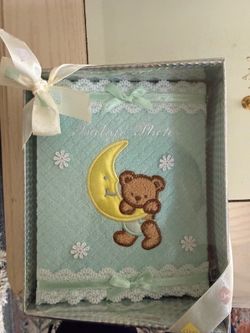 Light blue Baby Moon Teddy Photobook- new in box