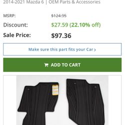 2020 MAZDA 6 (ALL WEATHER MATS)