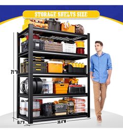 Heavy Duty 5-Tier Metal Storage Shelf – Garage, Pantry, Warehouse Organizer
