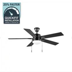 Hampton Bay 52 in. Corwin Indoor/Outdoor Matte Black LED Ceiling Fan - New