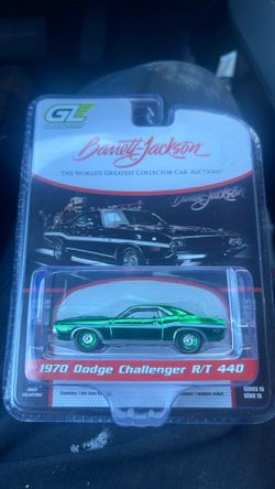 GREENLIGHT GREEN MACHINE green chrome chase 1970 Dodge Challenger R/T 440 Barrett-Jackson