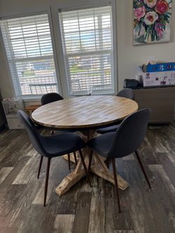 Dining Wood Table Set 4 Chairs