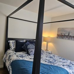 West Elm Queen Bed Frame So So Sturdy  And Mattress 