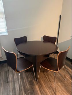 Wood Table w/ 4 Wood Chairs