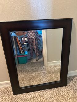Dark Wood Framed Wall Mirror