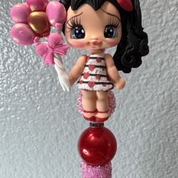 Valentine Clay Doll Beaded Pens