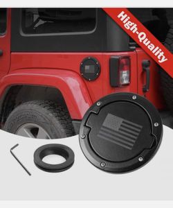 Fuel Filler Door Gas Cover Cap For Jeep Wrangler 07-16 JK Black 2/4Dr US Flag